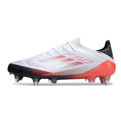 Chuteira Campo Molhado SG Adidas F50 Primeknit Elite Branca, Cinza e Laranja