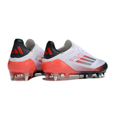 Chuteira Campo Molhado SG Adidas F50 Primeknit Elite Branca, Cinza e Laranja