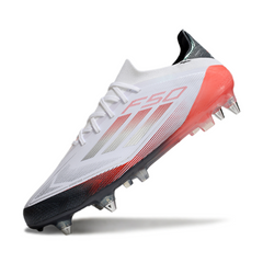 Chuteira Campo Adidas F50 Primeknit Elite SG Trava Mista Branco, Cinza e Laranja