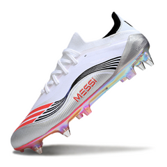 Chuteira Campo Adidas F50 Primeknit Elite SG Trava Mista Messi Branca Pack