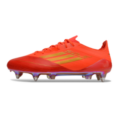 Chuteira Campo Adidas F50 Elite SG Trava Mista Vermelha e Amarela