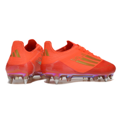 Chuteira Campo Adidas F50 Elite SG Trava Mista Vermelha e Amarela