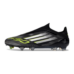 Adidas F50 Elite Laceless FG Black and White Football Boots