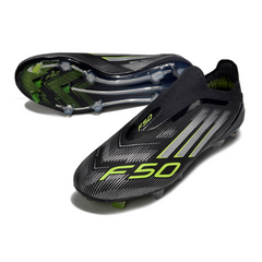 Adidas F50 Elite Laceless FG Black and White Football Boots