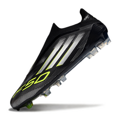 Adidas F50 Elite Laceless FG Black and White Football Boots