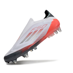 Chuteira Campo Molhado SG Adidas F50 Elite Infantil Branca, Cinza e Laranja