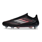 Chuteira Campo Adidas F50 Elite Sem Cadarço SG Trava Mista Preta, Branca e Vermelho