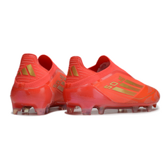 Chuteira Campo FG Adidas F50 Elite Sem Cadarço Vermelha e Amarela