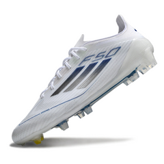 Chuteira Campo Adidas F50 Elite FG Branca e Azul