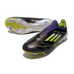 Chuteira Campo FG Adidas F50+ Elite Sem Cadarço Preta e Vermelha