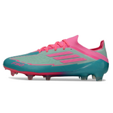 Botas de fútbol Adidas F50 Primeknit Elite FG azul claro y rosa Messi