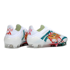Chuteira Campo Adidas F50 Primeknit Elite FG Branca, Vermelha e Verde