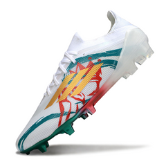 Chuteira Campo Adidas F50 Primeknit Elite FG Branca, Vermelha e Verde