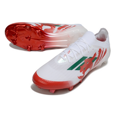Chuteira Campo Adidas F50 Primeknit Elite FG Branca e Vermelha
