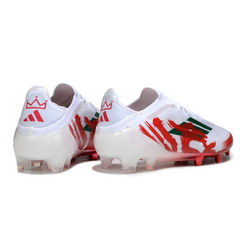 Chuteira Campo Adidas F50 Primeknit Elite FG Branca e Vermelha