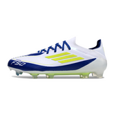 Adidas F50 Primeknit Elite FG Messi White Blue and Yellow Field Football Boots