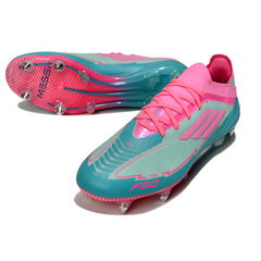 Adidas F50 Primeknit Elite SG Mixed Lock Light Blue and Pink Messi Field Football Boots