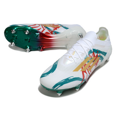 Chuteira Campo Adidas F50 Primeknit Elite SG Trava Mista Branca, Vermelha e Verde