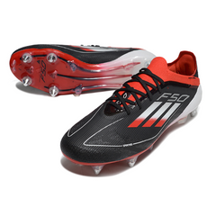 Chuteira Campo Adidas F50 Primeknit Elite SG Trava Mista Preta, Branca e Vermelha