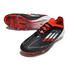Chuteira Campo Adidas F50 Primeknit Elite FG Preta, Branca e Vermelha