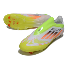 Chuteira Campo Adidas F50 Elite Sem Cadarço FG Verde e Laranja