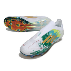 Chuteira Campo Adidas F50 Elite Sem Cadarço FG Branca e Verde