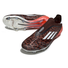 Chuteira Campo Adidas F50 Elite Sem Cadarço FG Marrom e Vermelha