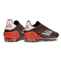 Chuteira Campo Adidas F50 Elite Sem Cadarço FG Marrom e Vermelha