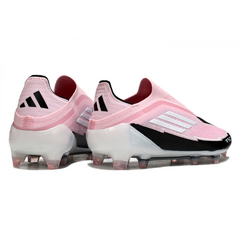 Chuteira Campo Adidas F50 Elite Sem Cadarço FG Rosa Claro e Preta