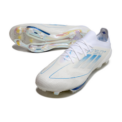 Botas de fútbol Adidas F50+ Elite FG blancas y azules