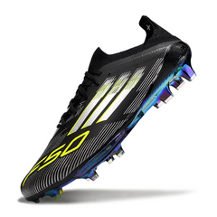 Chuteira Campo FG Adidas F50+ Elite Preta, Branca e Verde