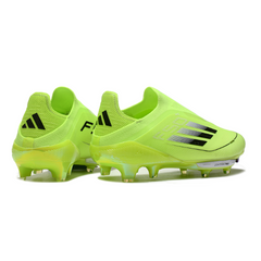 Chuteira Campo FG Adidas F50+ Elite Sem Cadarço Verde e Preta