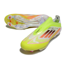 Chuteira Campo Adidas F50+ Elite Sem Cadarço FG Verde, Branco e Laranja