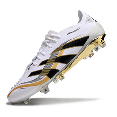 Chuteira Campo FG Adidas Predator 25 Elite Branca e Dourada