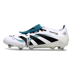 Chuteira Campo Adidas Predator 25 Elite Com Lingua FG Branca e Azul