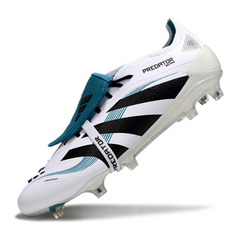 Chuteira Campo Adidas Predator 25 Elite Com Lingua FG Branca e Azul