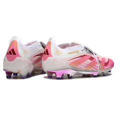 Chuteira Campo Adidas Predator 25 Elite Com Lingua FG Branca e Rosa