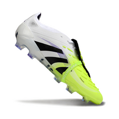 Chuteira Campo FG Adidas Predator 25 Com Língua Elite Branca e Verde