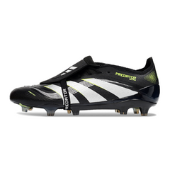 Chuteira Campo FG Adidas Predator 25 Elite Com Língua Preta, Branca e Verde