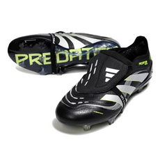 Chuteira Campo FG Adidas Predator 25 Elite Com Língua Preta, Branca e Verde