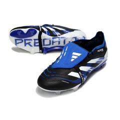 Chuteira Campo FG Adidas Predator 25 Elite Com Língua Preta, Branca e Azul