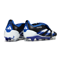 Chuteira Campo FG Adidas Predator 25 Elite Com Língua Preta, Branca e Azul