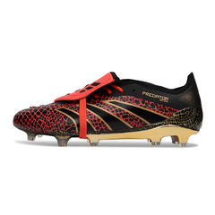 Chuteira Campo FG Adidas Predator 25 Elite Com Língua Preta e Vermelha