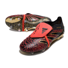 Chuteira Campo FG Adidas Predator 25 Elite Com Língua Preta e Vermelha