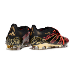 Chuteira Campo FG Adidas Predator 25 Elite Com Língua Preta e Vermelha