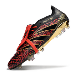 Chuteira Campo Adidas Predator 25 Elite Com Lingua FG Preta e Vermelha