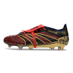 Botas de fútbol Adidas Predator 25 Elite FG con lengüeta en color negro, rojo y amarillo