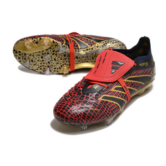 Botas de fútbol Adidas Predator 25 Elite FG con lengüeta en color negro, rojo y amarillo
