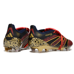 Chuteira Campo FG Adidas Predator 25 Elite Com Língua Preta, Vermelha e Amarela