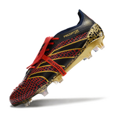 Botas de fútbol Adidas Predator 25 Elite FG con lengüeta en color negro, rojo y amarillo